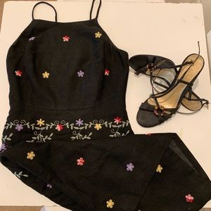 Isabel Ardee Embroidered Black Sheath dress.
